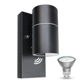 1 x RAW Customer Returns Wondlumi LED outdoor lamp GU10 IP44 waterproof outdoor lamp with twilight switch modern black outdoor lamp including 5W GU10 warm white light bulb, 1 piece - RRP €34.78