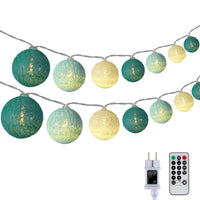 1 x RAW Customer Returns DeepDream Balls Fairy Lights 6.6m 30 LED Cotton Ball Fairy Lights Dimmable Cotton Balls Fairy Lights Indoor Fairy Lights with Remote Control and Timer for Children s Room Wedding Party Turquoise  - RRP €29.23