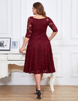 1 x RAW Customer Returns Dressystar Women s Festive Lace Dress Summer Evening Dress Short Ball Gowns Christmas Party Dress Dark Red XL - RRP €59.74