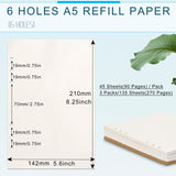 1 x RAW Customer Returns FYY 3 Packs A5 Paper Blank, A5 Refill Paper 135 Sheets 270 Pages for 6 Ring Binder Notebook, Refill Inserts for Filofax A5, Notes, Diary, Sketch, DIY, Bullet Journal, Painting, Blank  - RRP €14.11