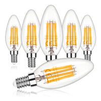 1 x RAW Customer Returns LED light bulb E14 warm white dimmable bulb C35 6.5W Edison candle LED filament bulb replacement retro 60 watt lamp, 850 lumen 230V classic vintage light bulb 2700 Kelvin, clear glass, CRI 80 , 6 pieces - RRP €24.99