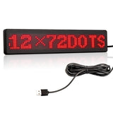 1 x RAW Customer Returns Leadleds 23x5cm LED Car Sign, Message Board, Bluetooth Connected Smartphone, Programmable for Car Window, Taxi, Shop Front Red  - RRP €49.31