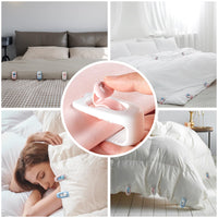 1 x Brand New xiaoxianxian 12 pieces duvet clips, duvet cover clips, bed sheet holder, clothespins, anti-slip buckle, safety without needles white pink  - RRP €20.4