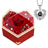 1 x RAW Customer Returns GOICC Eternal Rose Infinity Roses with Chain Preserved Real Roses Jewelry Box Mom Grandma Girlfriend Wedding Anniversary Birthday Gifts for Women - RRP €32.26