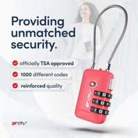 1 x RAW Customer Returns BV combination lock for stress-free travel with luggage. TSA lock with number code for 1000 possible combinations. Suitcase lock, cable lock, combination lock padlock, TSA suitcase lock - RRP €10.07