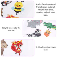 1 x Brand New JUMRHFAN Diamond Painting Animals DIY Set Children, 46 Pieces 5D Diamond Painting Children Boy, Diamond Painting Sticker Painting Stickers, Creative Gifts for Children Adults - RRP €20.4