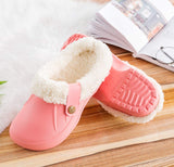 1 x RAW Customer Returns CELANDA Clogs Lined Women Men Warm Slippers Waterproof Garden Clogs with Fur Women Closed Lined Clogs Winter Plush Mules Pink 43 44 EU - RRP €26.99