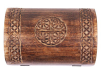 1 x RAW Customer Returns Great Birthday Gift Ideas, Handmade Decorative Wooden Jewelry Box with Celtic Carvings, Jewelry Organizer, Keepsake Box, Treasure Chest, 15x10 cm, Anniversary Gifts Antique  - RRP €16.08