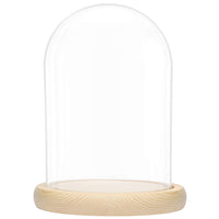 1 x RAW Customer Returns Belle Vous Glass Bell with Natural Wooden Base 20 cm Transparent Decorative Glass Bell with Wooden Tray for Lights, Table Decorations, Antiques - RRP €28.99