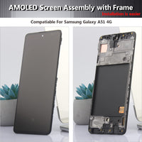 1 x RAW Customer Returns YHX-OU 6.5 Black Frame AMOLED Display for Samsung Galaxy A51 4G SM-A515F LCD Display Touchscreen Replacement Screen Support Fingerprint with Tools 1 piece protective film - RRP €44.87