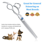 1 x RAW Customer Returns JASON Professional dog scissors thinning scissors grooming scissors for dogs cats etc. 7 inch 50 teeth made of Japanese 440C stainless steel - RRP €40.99