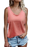 1 x Brand New FANGJIN women s sleeveless top party outfit ladies sexy tunic summer long tank tops loose V-neck solid color T-shirt casual camisole - RRP €26.36