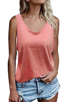 1 x Brand New FANGJIN Women s Tank Top 100 Cotton Crop Top Women s Chic and Elegant Tank Top Long Sleeve Top Summer V-Neck Tee Shirt Large Size Loose Sportswear Tunic Pink L - RRP €25.99