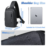 1 x RAW Customer Returns hk shoulder bag men, waterproof chest bag for 11.3 inch iPad crossbody bag with USB charging port backpack sling bag men small for work travel cycling hiking-black - RRP €39.99