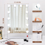 1 x RAW Customer Returns Hansong makeup mirror with lighting Makeup mirror with lighting 12 dimmable bulbs Hollywood illuminated makeup mirror Removable 10x magnification 3 color lighting modes - RRP €70.58