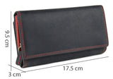 1 x RAW Customer Returns irisaa ladies leather wild wallet, long wallet, RFID protection 21 card slots, large wallet, vintage design used look, ladies bag anthracite new look - RRP €30.16