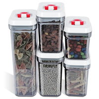 3 x Brand New HEVOL storage containers set, 5 pieces airtight storage containers with lids, kitchen storage box BPA free, airtight plastic container for candy, pasta, cereal, coffee beans - RRP €47.46