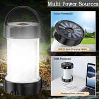 18 x Brand New Solar Camping Lantern, Waterproof LED Camping Lamp Rechargeable 4 Lighting Modes Ultra Bright LED Tent Light with Magnetic Base and Foldable Hook Emergency Light for Hiking, Fishing White  - RRP €285.3