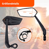 1 x RAW Customer Returns Homieway bicycle mirror left, bicycle rear view mirror extra large mirror surface, HD impact-resistant real glass 360 adjustable bicycle rear view mirror, long handle bicycle mirror for e-bike handlebars 22.2-25.4 mm  - RRP €22.61