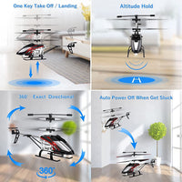 1 x RAW Customer Returns Ancesfun Helicopter Remote Controlled, RC Helicopter Gyro Altitude Hold Airplane Remote Control LED Light 3.5 Channel 2.4 GHz Mini Helicopter Toy Outdoor Indoor Children Gift for Boys 14 Girls - RRP €34.27