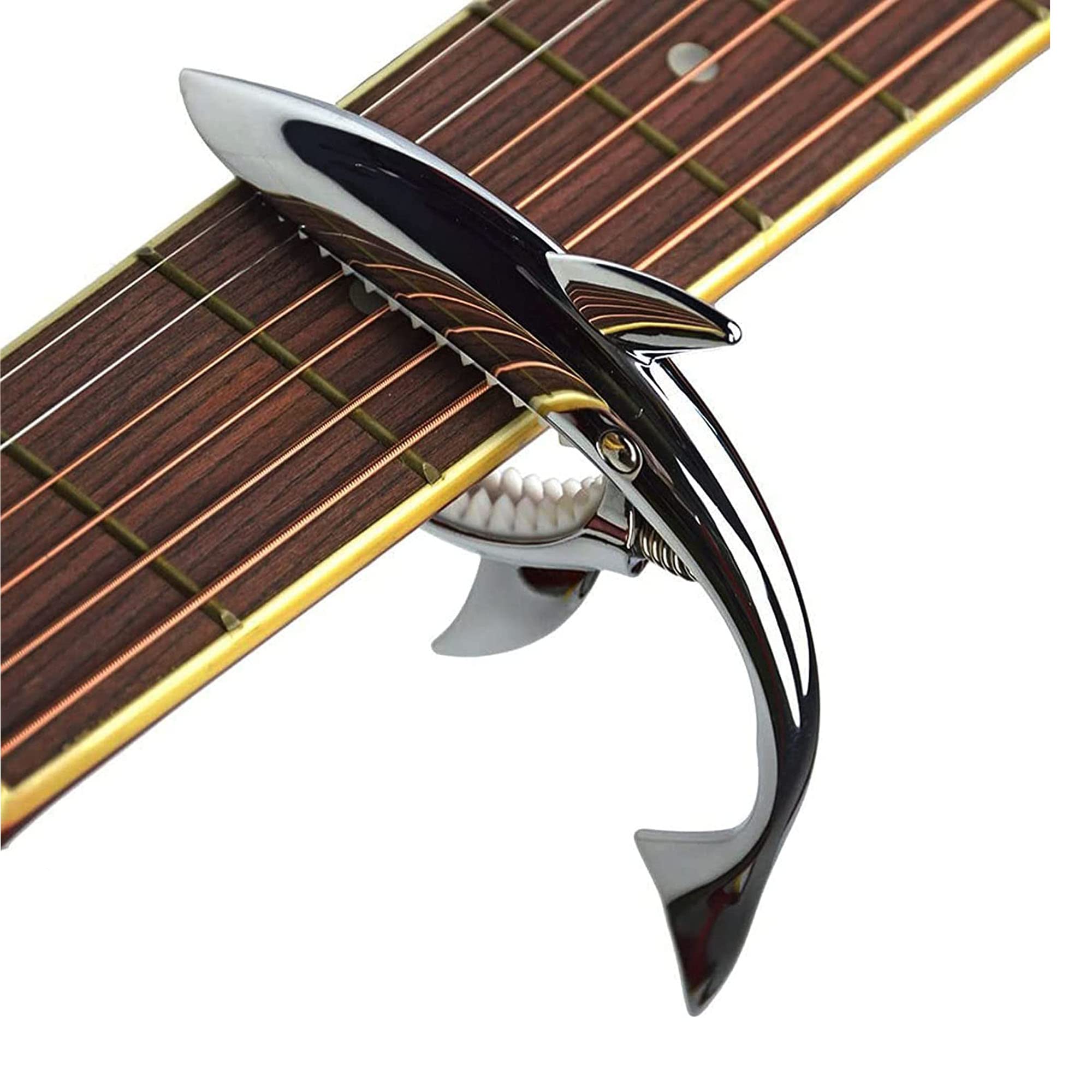 Guitar Capo For Acoustic Guitar, Electric Guitar, Western Guitar, Ukulele,  6+12 Strings, Hold On, Soft Pad, Shark Design