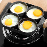 2 x RAW Customer Returns Yesland 4-Cup Frying Pan, 34.2 x 17.8 cm with Bonus Oil Brush, Non-Stick Coating, Poached Eggs Maifan Pan, Cake Pan with Stone Coating for Fried Eggs, Burgers, Omelettes, Outdoor Camping - RRP €32.26