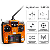 1 x RAW Customer Returns Radiolink AT10II 12 Channels RC Transmitter and Receiver R12DS 2.4GHz Radio Remote Control, Voltage Electrometry for RC Airplane Racing Drone, Quad, Helicopter, Car and Boat Left-Handed Throttle  - RRP €191.84