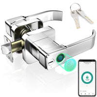 1 x RAW Customer Returns FITNATE Fingerprint Doorknob, Smart Biometric Door Lock Fingerprint Doorknob with App Control, User Management, Touch to Open Button for Bedroom, Home, Hotel, Office - RRP €77.27