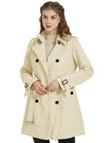 1 x RAW Customer Returns Wantdo Women s Spring Coat Double Breasted Long Trench Windproof Water Repellent Casual Lightweight Jacket with Belt Slim Fit White 46 - RRP €86.99