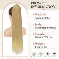 2 x Brand New Sofeiyan Ponytail Hairpiece Hair Extension with Drawstring 70cm Long Straight Braid Ponytail Natural Soft Hair Extension Synthetic Ponytail Extension for Women - RRP €36.0