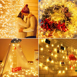 1 x Brand New Avoalre Christmas Lights 10M 100 LED, Outdoor Garland Lights with 8 Modes Light String Decoration Christmas Luminous Garlands for Outdoor, Indoor, Party, Wedding, Christmas, Garden, Warm White - RRP €20.4