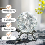 1 x RAW Customer Returns 60mm Ice Broken Crystal Ball Paperweight, Crystal Glass Ball with Stand, Home Decoration Fengshui Accessories Rockery Ornament - RRP €9.99