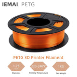 1 x RAW Customer Returns PETG filament 1.75mm, IEMAI 3D printer filament, PETG 1kg spool for 3D printers, 3D filament printing materials, transparent orange - RRP €15.62