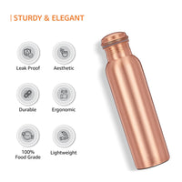 1 x RAW Customer Returns 900ml Copper Water Bottle, Leakproof Design, Ayurveda, Health Benefits Healing, Copper Vessel, for Sports, Fitness, Yoga, Home, Office, Hotel and a Gift Bottle for - RRP €25.21