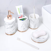 1 x RAW Customer Returns Schw nlein Bathroom Set, 4-Piece Bathroom Accessories Made of Ceramic Soap Dispenser, Toilet Brush, Soap Dish and Toothbrush Cup Silver Silver  - RRP €31.58