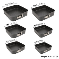 1 x RAW Customer Returns ZOENHOU Square Baking Pan Set of 6, 18 20 22 24 26 28 CM Square Baking Pan, Springform Pan Square Non-Stick Coated Cake Pan Square Baking Pan Made of Steel, with Trapezoidal Cake Scraper - RRP €24.19