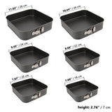 1 x RAW Customer Returns ZOENHOU Square Baking Pan Set of 6, 18 20 22 24 26 28 CM Square Baking Pan, Springform Pan Square Non-Stick Coated Cake Pan Square Baking Pan Made of Steel, with Trapezoidal Cake Scraper - RRP €24.19