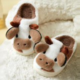 1 x RAW Customer Returns papasgix Cow Slippers Cow Slippers Unisex Fluffy Women Men Plush Animals Slippers Cute Cartoon House Slippers Winter Cozy Warm Shoes Indoor Girls Women - RRP €18.14