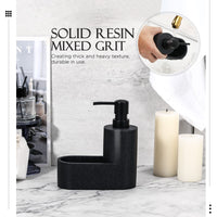 1 x RAW Customer Returns MoKo soap dispenser with sponge holder, dishwashing liquid dispenser kitchen organizer pump soap dispenser with sponge holder sink organizer dishwashing organizer for kitchen bathroom sink, gravel black - RRP €24.19