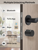 1 x RAW Customer Returns Smart door lock - Electronic fingerprint door opener with app and RFID cards Bluetooth, front door fingerprint door lock, smart electric locking cylinder door opener - RRP €141.17