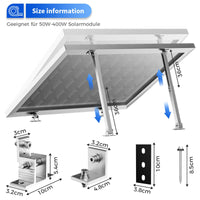 1 x RAW Customer Returns woefste 2 pairs of solar panel brackets, balcony power plant, mounting bracket for solar modules, roof bracket set, aluminum, adjustable module wall bracket, complete set for balcony, flat roof. - RRP €50.34