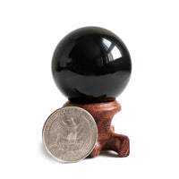 1 x RAW Customer Returns Mina Heal Black Obsidian Crystal Balls for Fengshui, Meditation, Crystal Healing, Divination, Home Decoration, Black Magic Crystal Ball - RRP €18.99