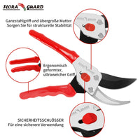 2 x RAW Customer Returns FLORA GUARD Professional garden pruning shears, pruning shears with SK5 blades, cut approx. 20 mm, Teflon coated, perfect for weak hands and arthritis - RRP €26.02