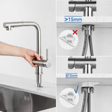 1 x RAW Customer Returns Auralum low-pressure kitchen faucet, pull-out kitchen faucet, stainless steel kitchen faucet, sink faucet with shower two water jet types, mixer tap 360 rotatable for boiler - RRP €68.99