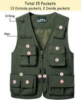 1 x RAW Customer Returns KTWOLEN Men s Outdoor Vest with Multiple Pockets Lightweight Fishing Vest Hunting Fishing Outdoor Camping Photography Sleeveless Fishing Jacket, A-army Green, XL - RRP €38.99