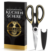 2 x RAW Customer Returns Deer Oak Kitchen Scissors - Household Scissors - Herb Scissors - Heavy Duty Kitchen Scissors for Kitchen Use - Kitchen Scissors - Versatile Use - Scissors Kitchen - Scissors - Household Scissors High Quality - RRP €14.12