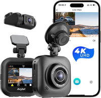 3 x RAW Customer Returns Dashcam car with front rear 4K 1080P, WiFi car camera with loop recording, APP control, 170 wide angle and super night vision, WDR, G-sensor, 24 hour parking monitoring motion detection, super capacitor - RRP €299.97