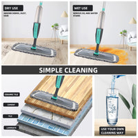 1 x RAW Customer Returns Spray Mop Floor Mop, Dry Wet Mop, 360 Degree Rotating Mop Home Kitchen Mop Floor Cleaning, With 360ml Refillable Bottle, 4 Washable Microfiber Pads 1 Brush and 1 Holder - RRP €23.04