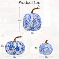 1 x RAW Customer Returns Set of 3 artificial pumpkin decorations, autumn artificial pumpkins for Halloween, living room table decoration, blue and white decorative pumpkin, artificial plant like real autumn decoration - RRP €24.99