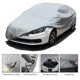 1 x RAW Customer Returns Leader Accessories 4-layer breathable full garage car cover, lightweight full garage car cover for indoor use notchback-508x160x127cm, light grey  - RRP €17.64